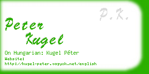 peter kugel business card